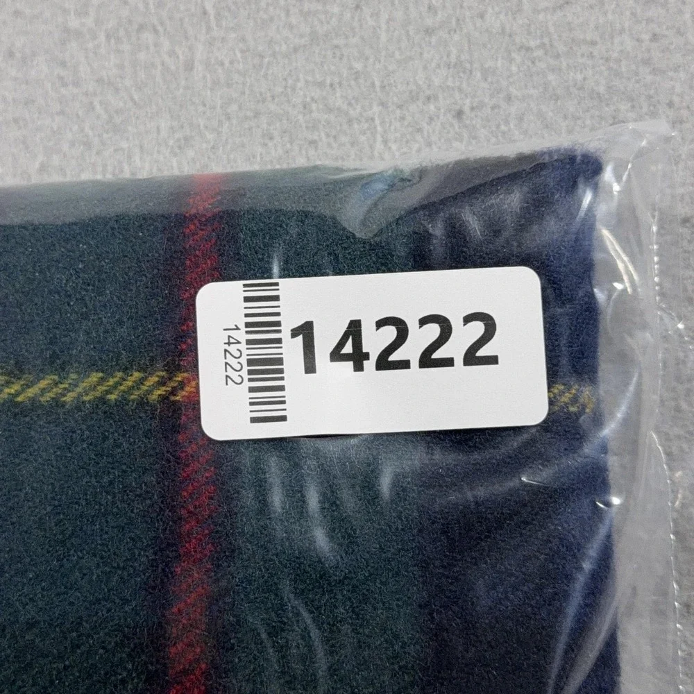 Lochcarron Of Scotland Scarf Mens One Size Blue Plaid Lambswool Fringe Winter